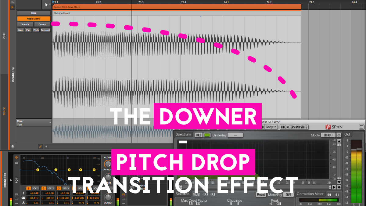 Transition Techniques in music production - The downer pitch drop transition sound effect