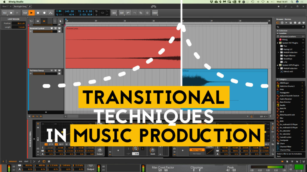 Transitional techniques in music production