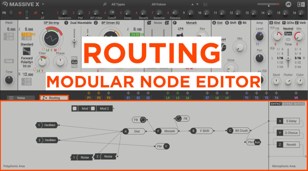 Routing tab in Massive X, modular node editor