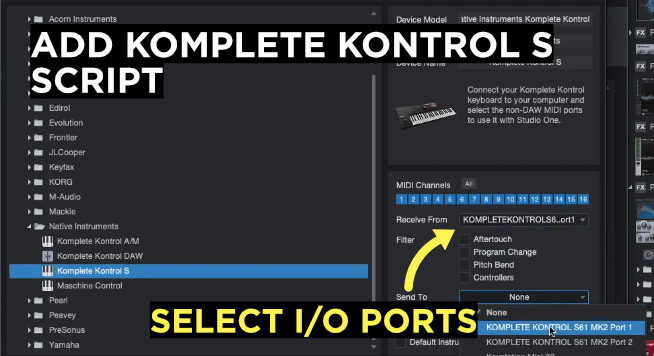 add komplete kontrol s script in studio one