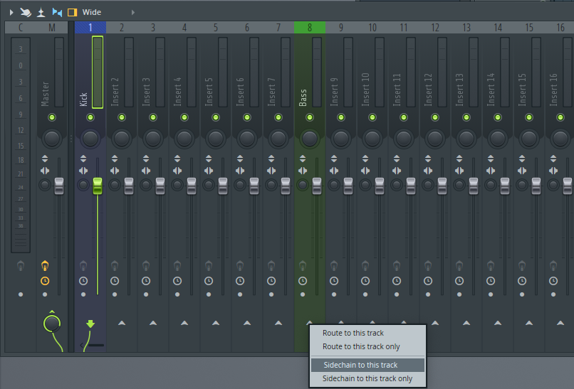 FL Studio Side Chain routing.