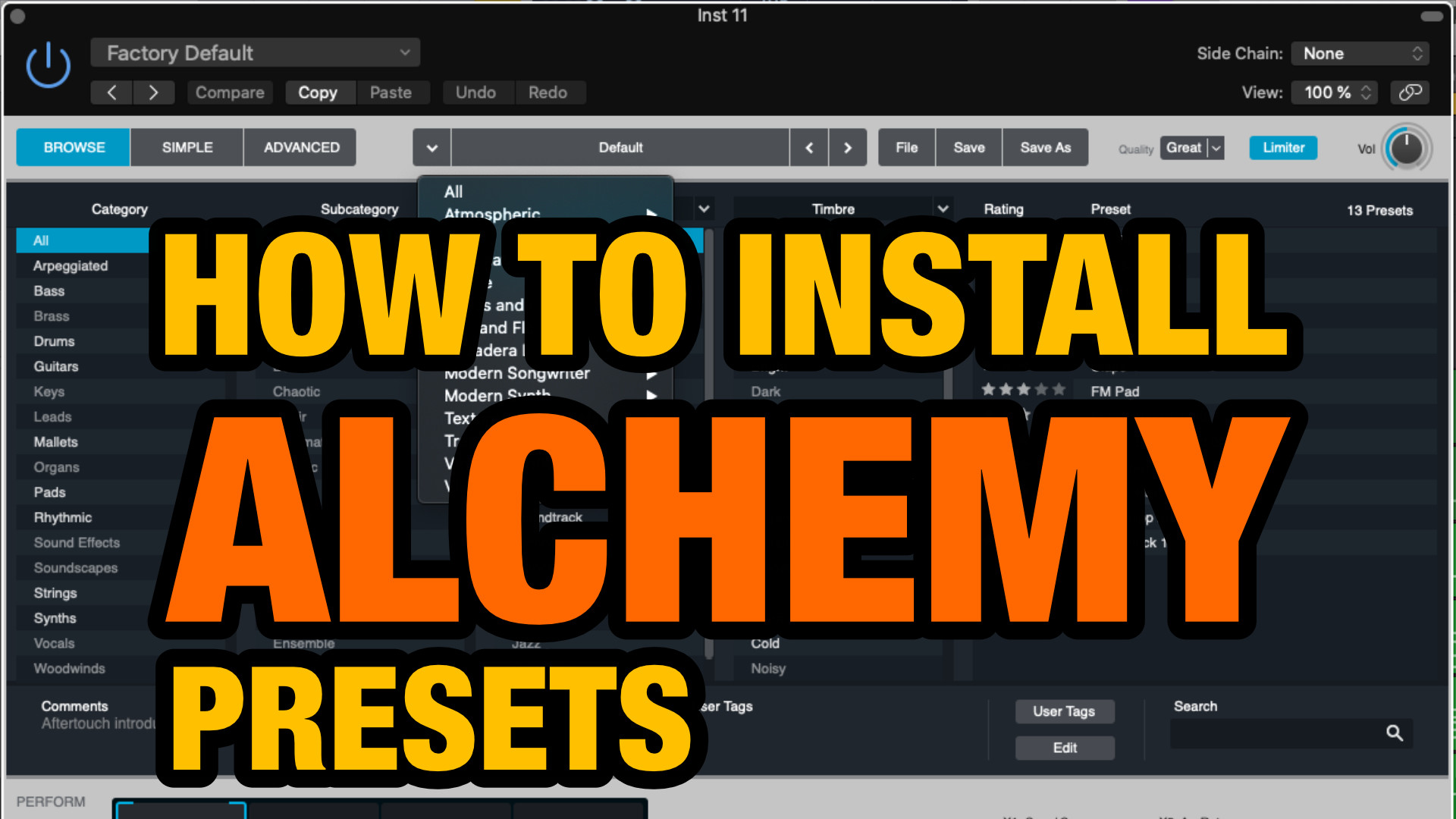 How install Alchemy presets in Logic Pro X - Morningdew