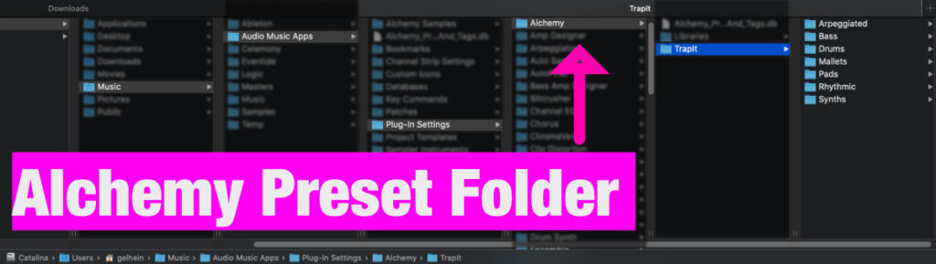 How to install Alchemy presets - Folder Structure